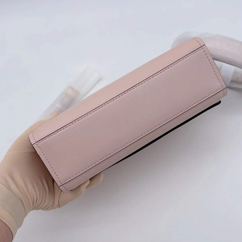 MICHAEL MICHAEL KORS Mimi Medium Leather Messenger Crossbody Bag Powder Blush